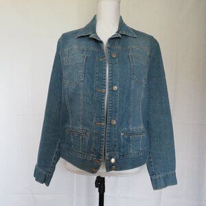 Jones New York Sport Stretch Long Sleeves Button Up Jeans Jacket size M